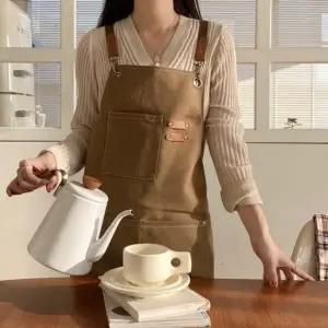 카페 바리스타 앞치마 업소용 공방 방수 데님 원피스앞치마 바리스타앞치마 예쁜앞치마