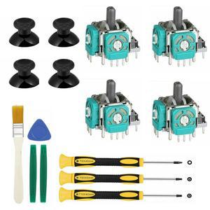 Xbox One S/X 컨트롤러용 교체 엄지스틱, 수리 도구 키트가 포함된 4pcs 3D 조이스틱 부품 아날로그 캡, 컨트롤러와 호환되는 T6 T8 T10 드라이버
