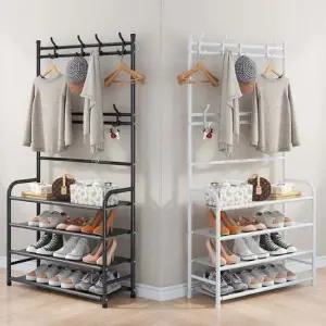 튼튼한 시스템 행거 드레스룸 철제 렉 옷 정리 랙 4단 시스템행거 수납장 수납선반 옷걸이행거