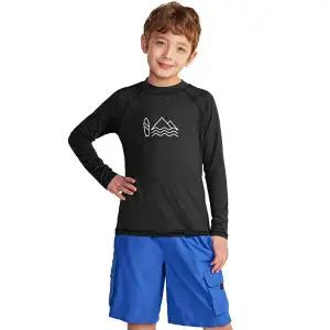 테슬라 남아 래쉬가드 긴팔 민무늬 프린트 UPF50 수영복용 상의 티셔츠