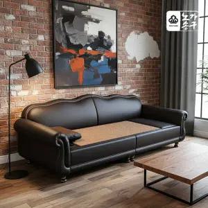 노송가구 쉐어링 천연가죽 황토볼 흙소파 4인 온열소파