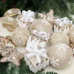 글로우 수제 장식볼 트리 오너먼트 세트 골드 04