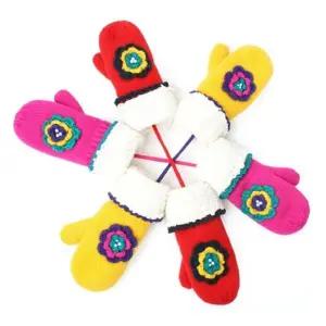 꽃 니트 벙어리장갑 어린이 아동 겨울 유아 캐릭터