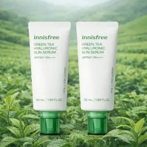 1+1 이니스프리 그린티 히알루론산 진정수분 선세럼 50ml+50ml