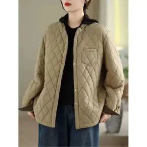 가을 겨울 빈티지 캐주얼 여사친 트렌디 아이템 자켓 테일러드 퀼팅 누빔 패딩 코트 차이나 배색 야상 상의