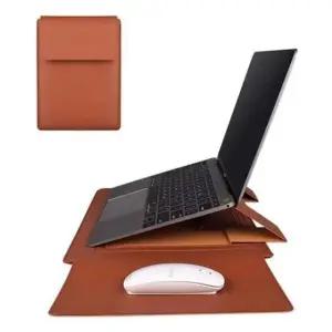 PU가죽 커버 거치대 노트북 파우치 15in(M) 브라운