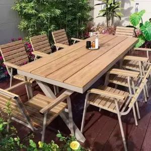 테라스 테이블 의자 세트 옥상 파라솔 4인 펜션