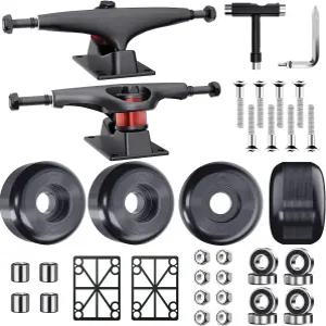 지즈모 스케이트보드 트럭 7.75-8인치 데크 휠 52mm 베어링 ABEC-9 패드 하드웨어 도구 콤보 스타터 세트
