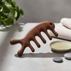 박달나무 두피 마사지기 원목 지압기 목 어깨 승모근 괄사 도구