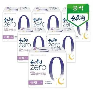 [깨끗한나라] 순수한면 제로zero 입는오버나이트 중형 4개입x6팩