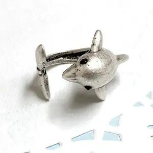 실버문 행운의 돌고래 반지 하트케이스