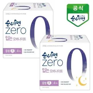 [깨끗한나라] 순수한면 제로zero 입는오버나이트 중형 4개입x2팩