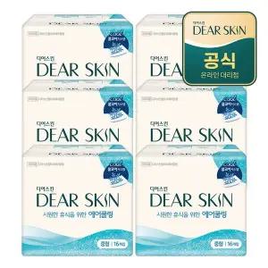 [깨끗한나라] 디어스킨 에어쿨링 중형 16개입x6팩