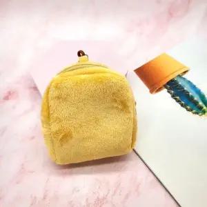 귀여운 미니백 동전 카드 여행용 지퍼 지갑 주황