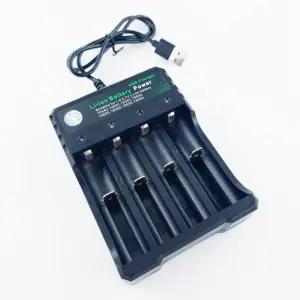 3.7V 18650배터리 4구 충전기 1개14500 16340 16650 14650 18350 18500 18650 10440 건전지 리튬이온