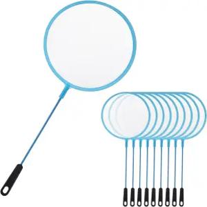 10개 수족관 어항 그물 스키머 가벼운 욕조 액세서리 소형 수영장 연못 금붕어 새우 9.8인치(파란색)용