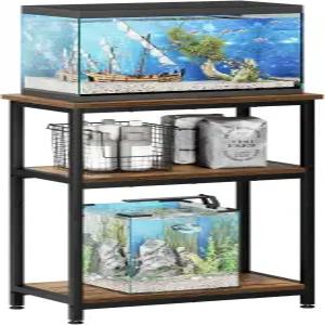 APPLOYN 5-10 갤런 어항 스탠드 3단 수납 선반이 있는 수족관 거북 파충류 테라리움 헤비 듀티 금속 프레임