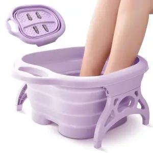 족욕바구니 접이식 욕기 퍼플 지압 욕통 발 종아리 휴대용기 발기 용기 바스켓 대야 접이식기