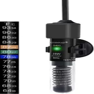 아쿠아닛 수족관 히터 25W 소형 베타 어항 온도계가 있는 미니 프리셋 물 온도 조절기