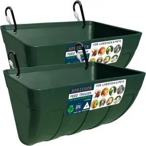 닭 사료 급수기 염소 - 2팩 5.5쿼트 오리 양치기 개 돼지 사슴 구스 칠면조 용품 외관 특허 제품