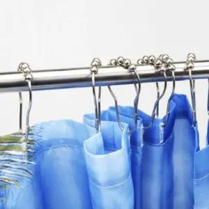 욕실용 커튼 봉걸이 클립형 샤워 스텐 고리 고정 용품 정리 뉴에브리딜 실버