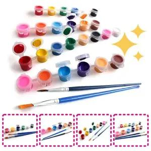 [셀러에이드]미니 아크릴물감세트 (붓2개포함)-6색 2타입 개별포장