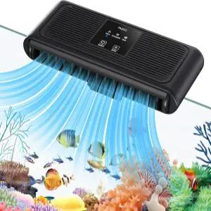 파이주 수족관 냉각기 팬 초조용한 어항 3단 모드 Axolotl 탱크 액세서리용 워터 칠러 담수 염수 6.4W