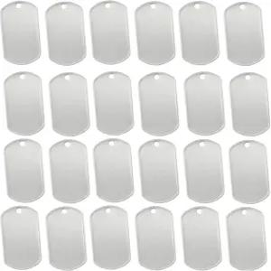 Orgimma 100 PCS 개 태그 반짝이는 스테인리스 스틸 군용 사양 롤드 엣지 각인 - 공백