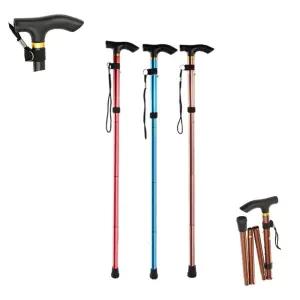 접이식 어르신 효도 지팡이 할머니 보행 노인 보조기용 보조 선물 의료용 팔순 사용이편리한 네발 램프LED