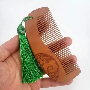 전통 문양 복숭아나무 빗 휴대용 헤어 미니 브러쉬