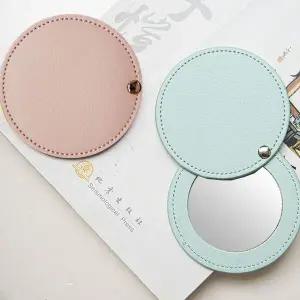 파스텔 휴대용 원형 둥근 미니 거울
