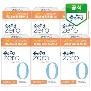 [깨끗한나라] 순수한면 제로zero 슬림 롱라이너 40개입x6팩