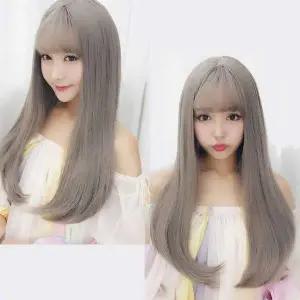 [셀러에이드]자연스러운 앞머리 생머리 롱가발 패션 생머리가발