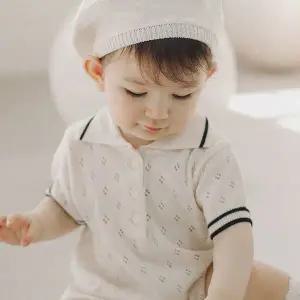 [보리보리/해피프린스]로이니 니트 반팔 아기 수트