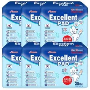 강아지 무향 배변 패드 초대형 20매입 6P 실내 화장실