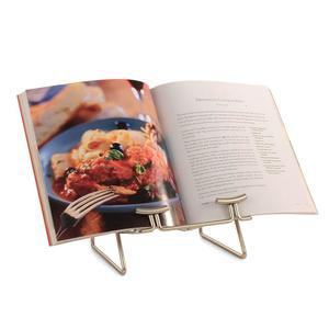 주방 카운터용 스펙트럼 요리책 스탠드, 다이닝 룸에 요리책과 태블릿 레시피를 전시할 수 있는 각도가 높은 강철 레시피 정리함, 현대 북 홀더 새틴 니켈