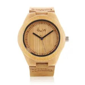 대나무손목시계 패션 커플-천연가죽우드시계