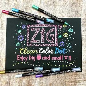 쿠레타케 지그 레컬러 Clean Color DOT 메탈릭 6색다꾸용품 다이어리꾸미기 캘리그래피 손글씨펜 마카 마커