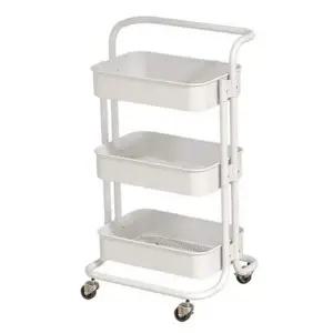 거실 트롤리 이동식 3단 카트 무빙 선반 플라스틱 수납