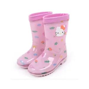 헬로키티 플라워 아동 PVC 장화 레인부츠 갯벌 신발