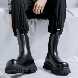 남성 클래식 모던 첼시 워커 구두 통굽 3cm 부츠남자스니커즈 캐주얼슈즈 로퍼 여성 신사화 키높이 여자 발