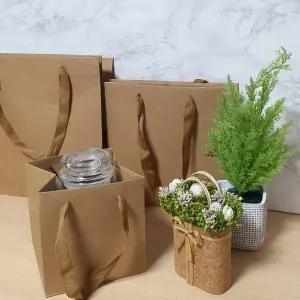 크라프트 무지 정사각쇼핑백 종이가방 미니