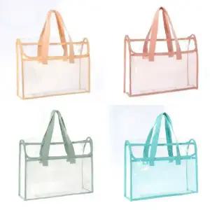 [이거찜] 정리 끝판왕 PVC 손잡이 북 파우치 학원 A4파일 보조가방 여행용 캐리어정리백