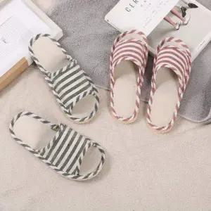 라인 마 실내화 여성 남성 스트라이프 슬리퍼 거실화 사무화