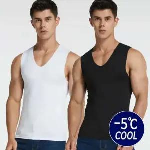 남성 빅사이즈 심리스 민소매 무봉제 나시 브이넥