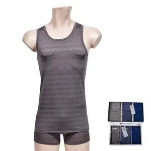 쾌함 세련된 패턴 남성 인견 런닝 드로즈 세트 3매입