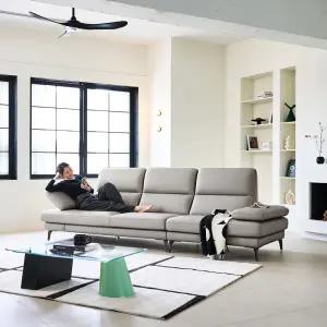 루체 3.5인 전체 천연가죽 소파