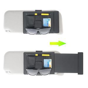 TFY 자동차 선바이저 익스텐더 및 정리함, 유니버설 선쉐이드 안티 글레어, 선글라스, 펜 카드용 차량 보관 홀더, 멀티 포켓 인테리어 액세서리 - 1피스(블랙)