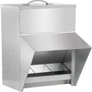 셩이 11.5-55파운드 아연 도금 닭고기 공급기 - 뚜껑이 있는 야외 쿱 푸드 디스펜서가 쥐 방지 가금류