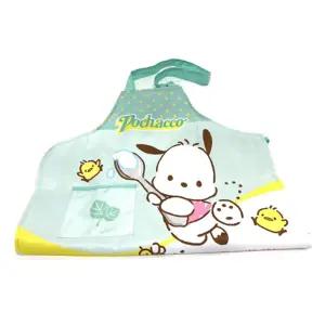 포차코 254377 디저트 앞치마 세트요리 어린이 미술놀이 가운 팔토시 두건 놀이용